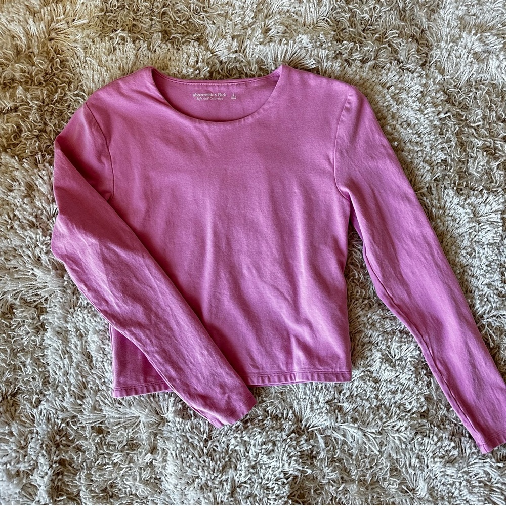 Abercrombie soft AF Pink Long Sleeve Top